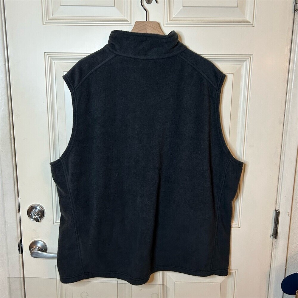 Columbia Steens Mountain Black Gray Fleece Vest Men's 3XL Full Zip Comfort - Picture 4 of 6